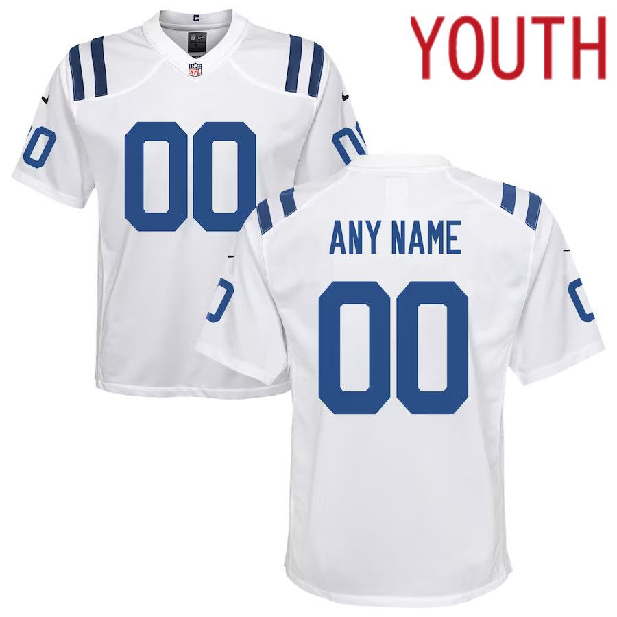 Youth Indianapolis Colts White Nike Custom Game NFL Jersey->customized nfl jersey->Custom Jersey